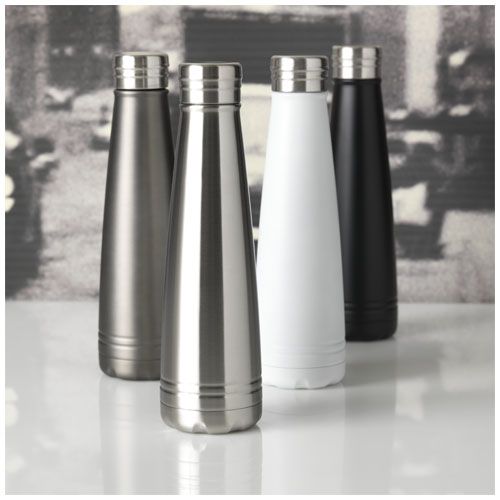 white Botella de acero inoxidable con aislamiento al vacío de 500 ml