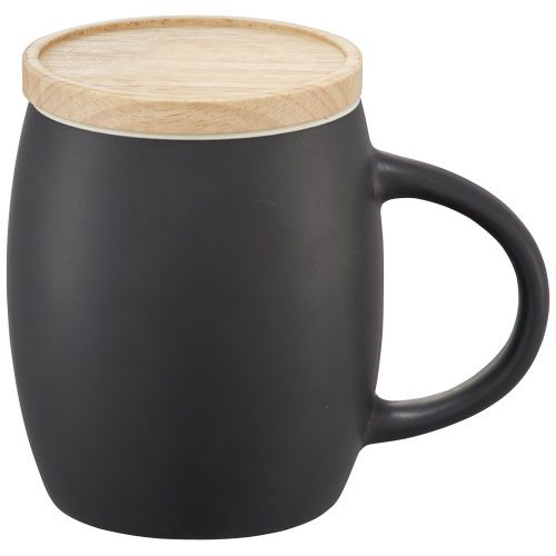 Taza de cerámica de 400 ml con base de madera 