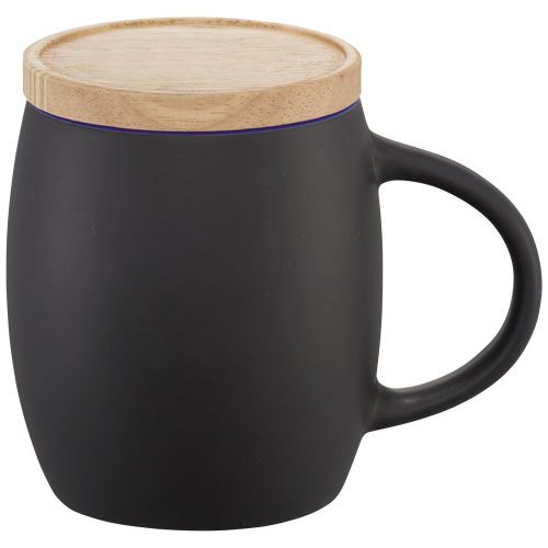 Taza de cerámica de 400 ml con base de madera 