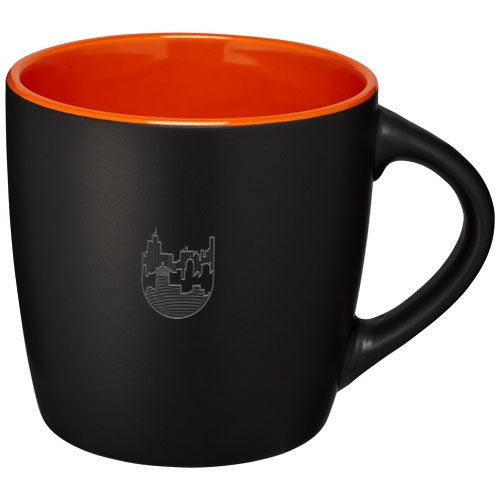 negro/naranja Taza de cerámica de 340 ml