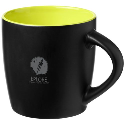 negro/verde lima Taza de cerámica de 340 ml