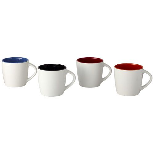 blanco/rojo Taza de cerámica de 340 ml