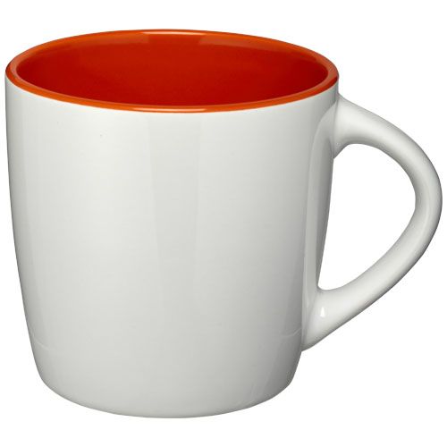 blanco/naranja Taza de cerámica de 340 ml