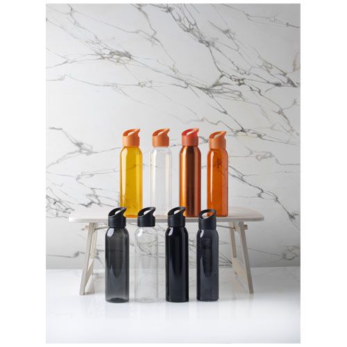 Botella de Tritan™ transparente con tapa de colores de 650 ml 