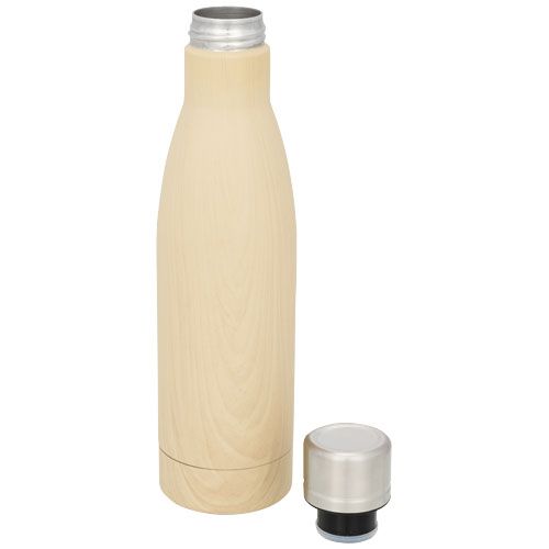 marrón Bidón con aislamiento de cobre con diseño de madera de 500 ml