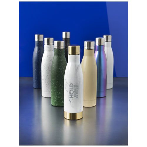 marrón Bidón con aislamiento de cobre con diseño de madera de 500 ml