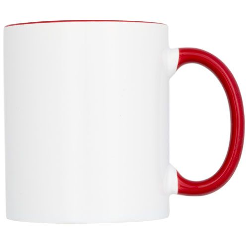 Taza de 350 ml para sublimación con asas e interior de color 
