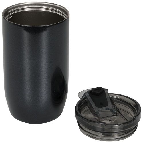 negro brillante Vaso de 380 ml con aislamiento de cobre al vacío