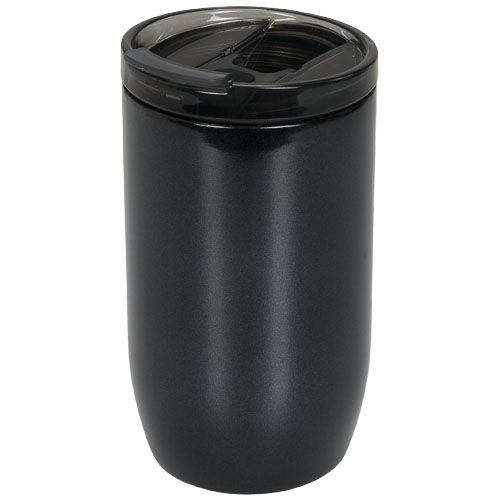 negro brillante Vaso de 380 ml con aislamiento de cobre al vacío