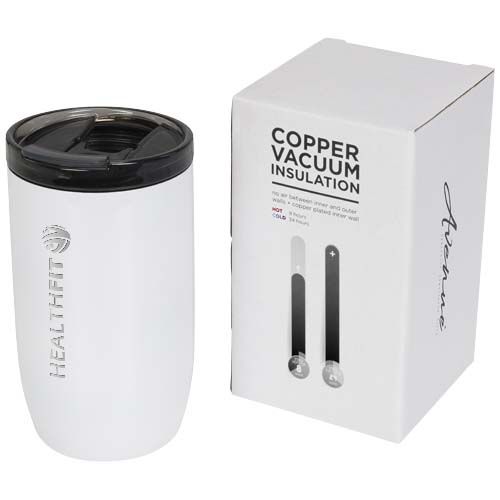 white Vaso de 380 ml con aislamiento de cobre al vacío
