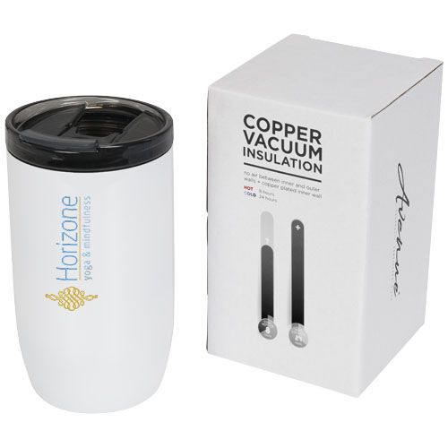 white Vaso de 380 ml con aislamiento de cobre al vacío