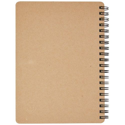 natural/rojo Libreta de papel reciclado con bolígrafo