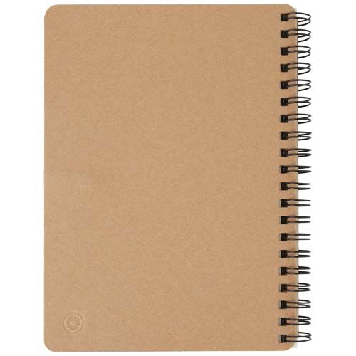 lila/natural Libreta de papel reciclado con bolígrafo
