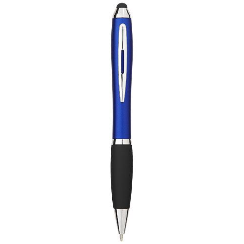 Bolígrafo stylus de color con empuñadura negra 