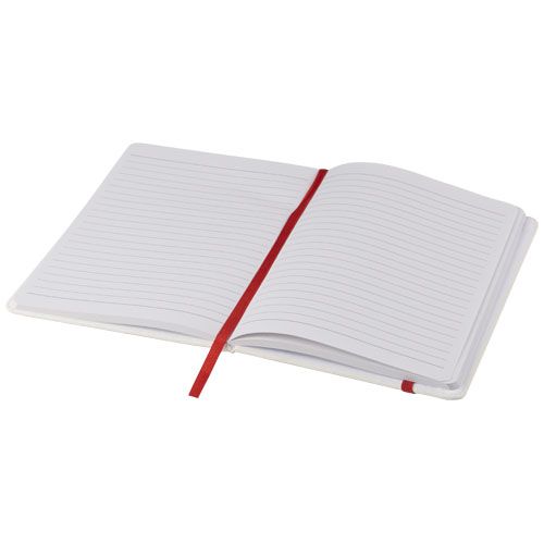 blanco/rojo Libreta A5 blanca con cinta de color