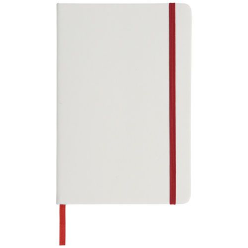 blanco/rojo Libreta A5 blanca con cinta de color