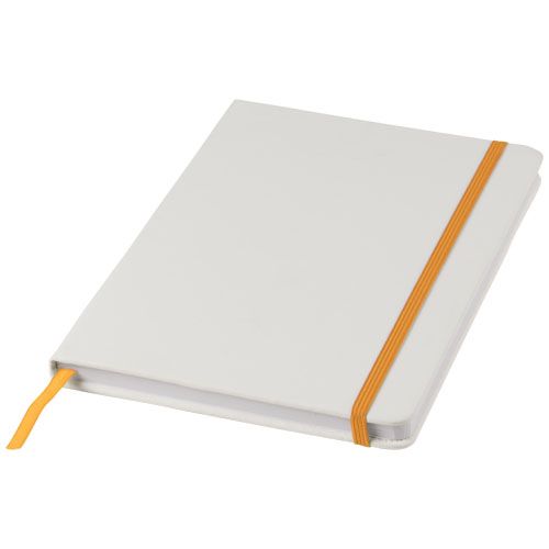 blanco/naranja Libreta A5 blanca con cinta de color