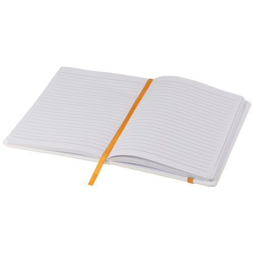 blanco/naranja Libreta A5 blanca con cinta de color