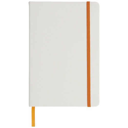 blanco/naranja Libreta A5 blanca con cinta de color