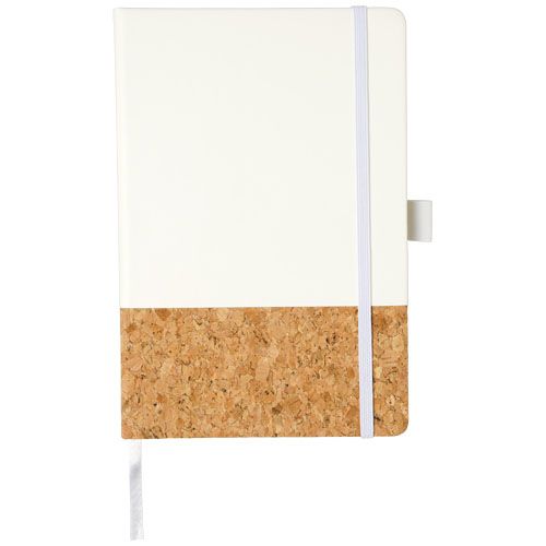 white Libreta A5 de PU y corcho