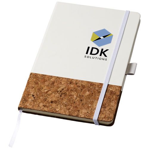 white Libreta A5 de PU y corcho