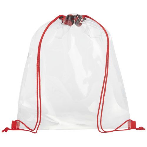 rojo/blanco translúcido Mochila de cuerdas transparente 5L