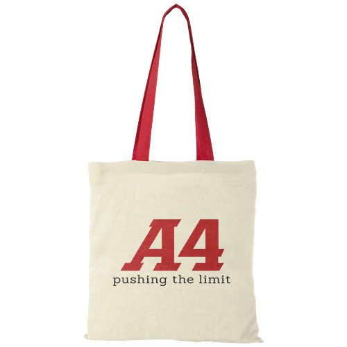 Bolsa Tote de algodón 100 g/m² con asas largas contrastadas 