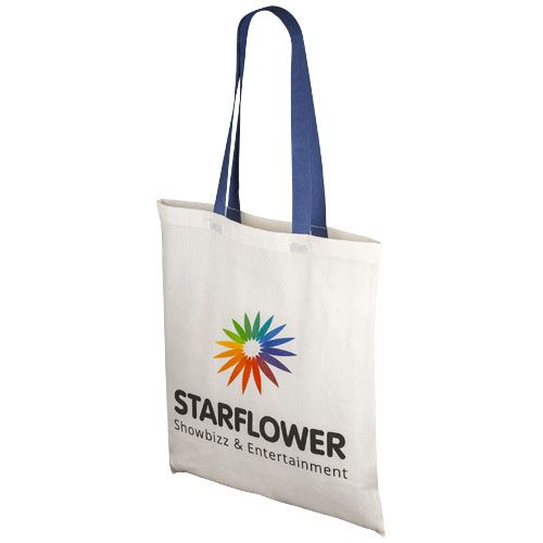 Bolsa Tote de algodón 100 g/m² con asas largas contrastadas 