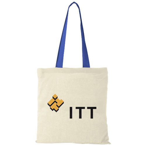 Bolsa Tote de algodón 100 g/m² con asas largas contrastadas 