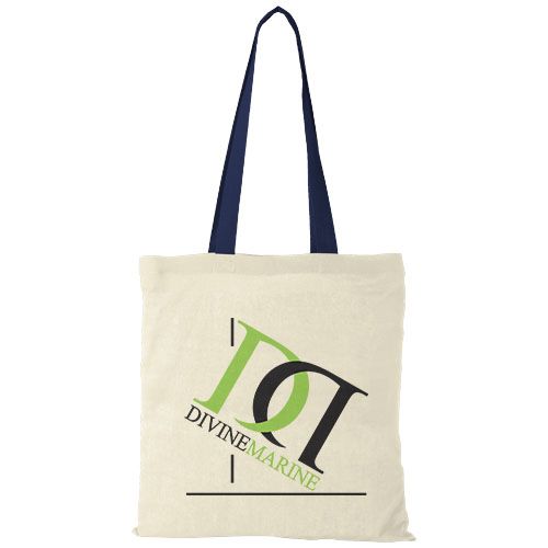 Bolsa Tote de algodón 100 g/m² con asas largas contrastadas 