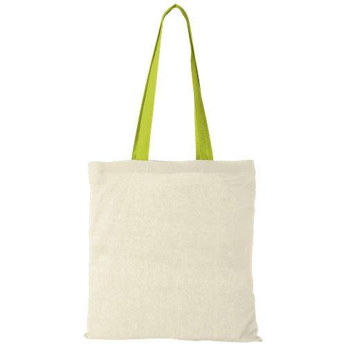 Bolsa Tote de algodón 100 g/m² con asas largas contrastadas 