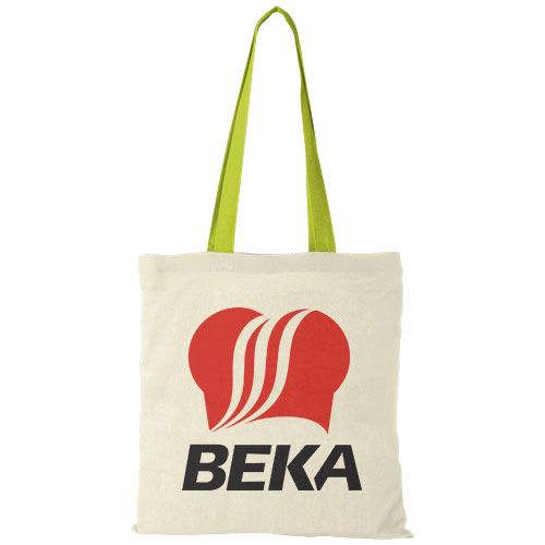 Bolsa Tote de algodón 100 g/m² con asas largas contrastadas 