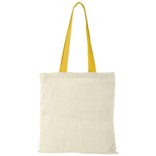 Bolsa Tote de algodón 100 g/m² con asas largas contrastadas 