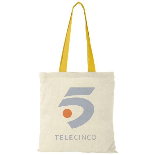 Bolsa Tote de algodón 100 g/m² con asas largas contrastadas 