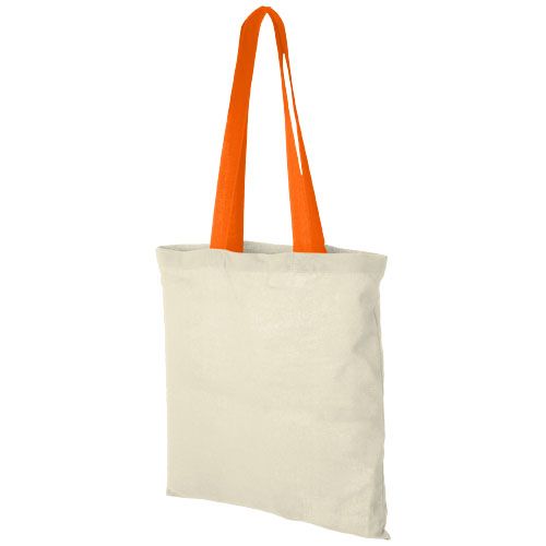 Bolsa Tote de algodón 100 g/m² con asas largas contrastadas 