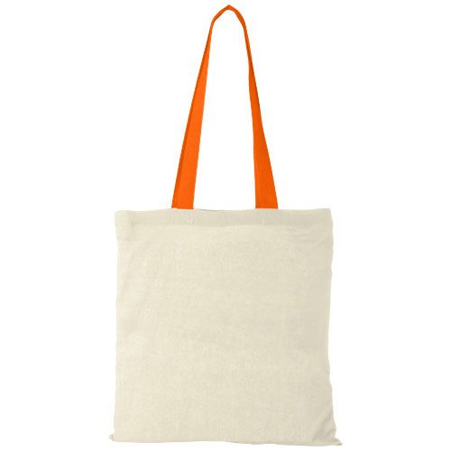 Bolsa Tote de algodón 100 g/m² con asas largas contrastadas 