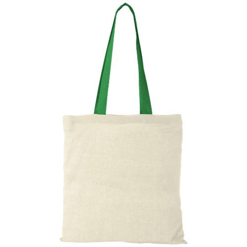 Bolsa Tote de algodón 100 g/m² con asas largas contrastadas 