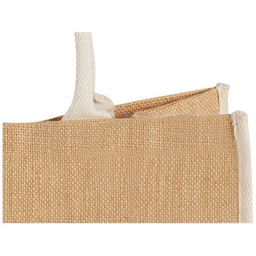 Bolsa Tote de yute con bordes contrastados 