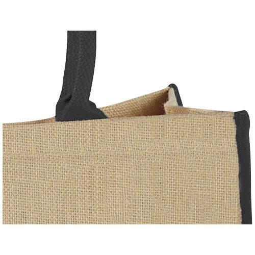 Bolsa Tote de yute con bordes contrastados 