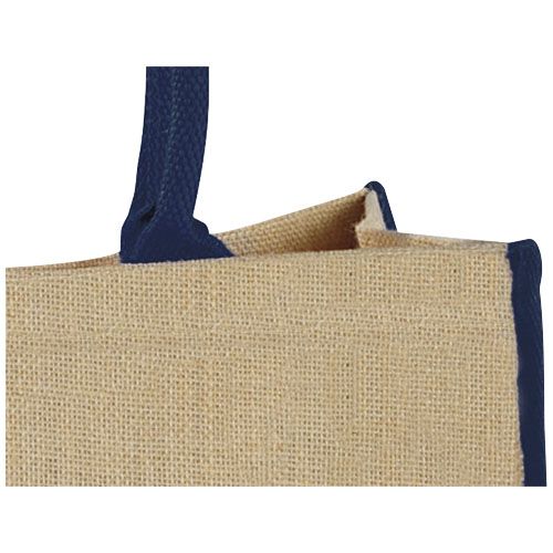 Bolsa Tote de yute con bordes contrastados 