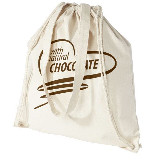 natural Mochila de cuerdas de algodón de 240 g/m² 6L