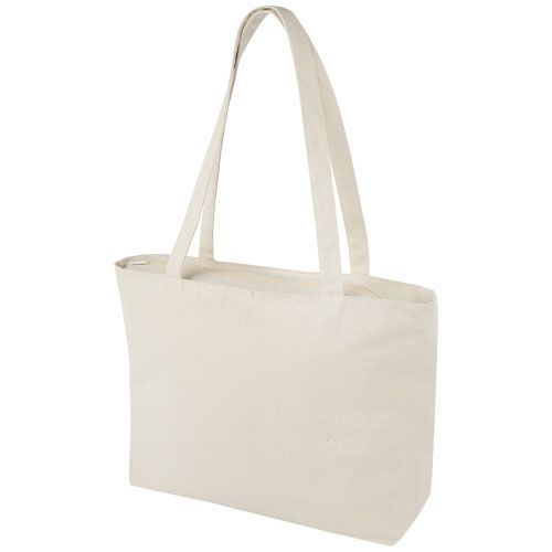 natural Bolsa Tote de algodón 320 g/m² con cremallera