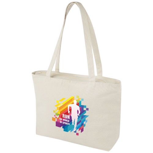 natural Bolsa Tote de algodón 320 g/m² con cremallera