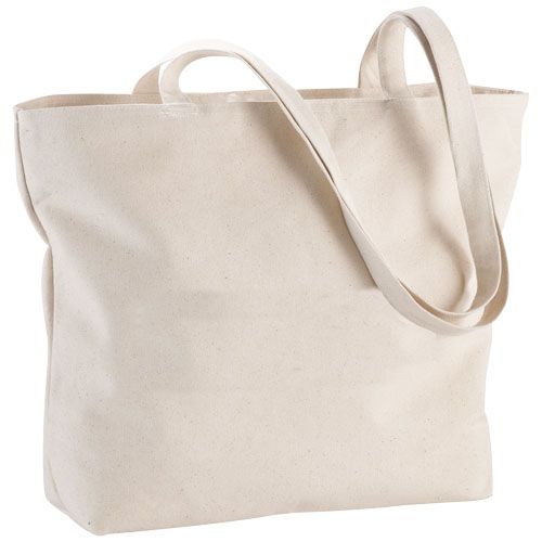 natural Bolsa Tote de algodón 320 g/m² con cremallera