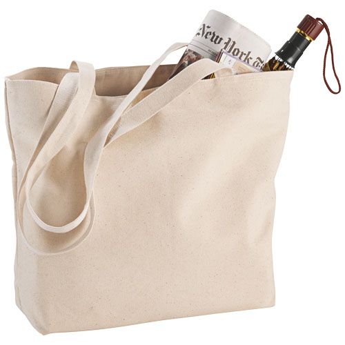 natural Bolsa Tote de algodón 320 g/m² con cremallera