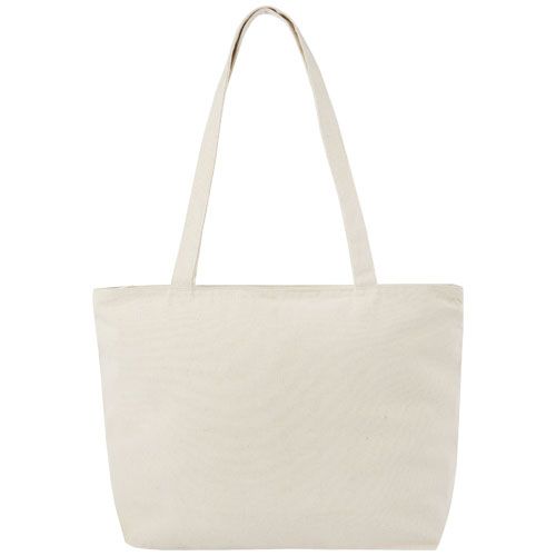 natural Bolsa Tote de algodón 320 g/m² con cremallera