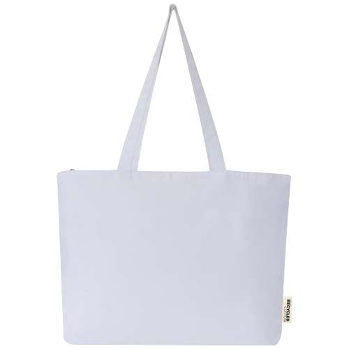 white Bolsa Tote de algodón 320 g/m² con cremallera Ningbo