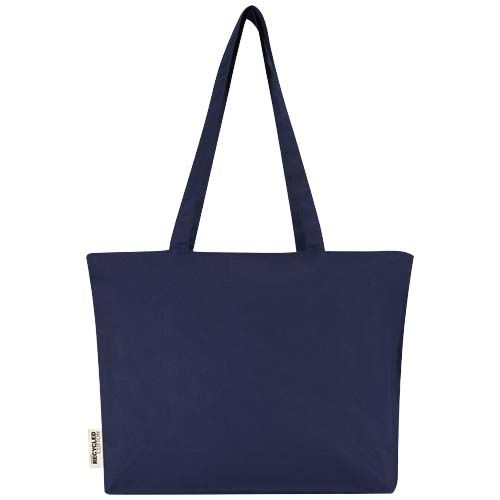 azul marino Bolsa Tote de algodón 320 g/m² con cremallera Ningbo