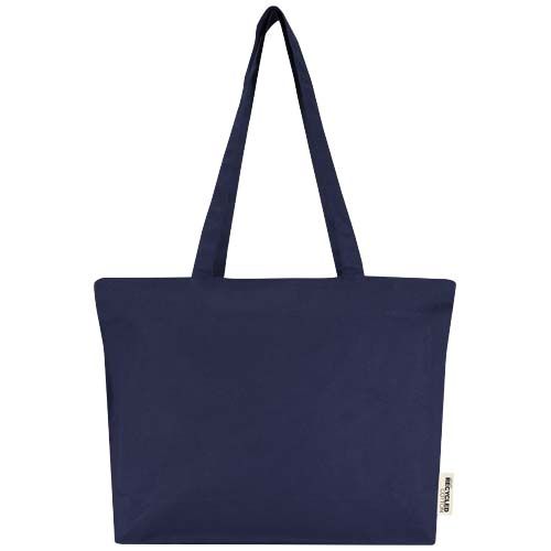 azul marino Bolsa Tote de algodón 320 g/m² con cremallera Ningbo