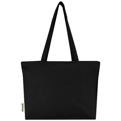 black Bolsa Tote de algodón 320 g/m² con cremallera Ningbo